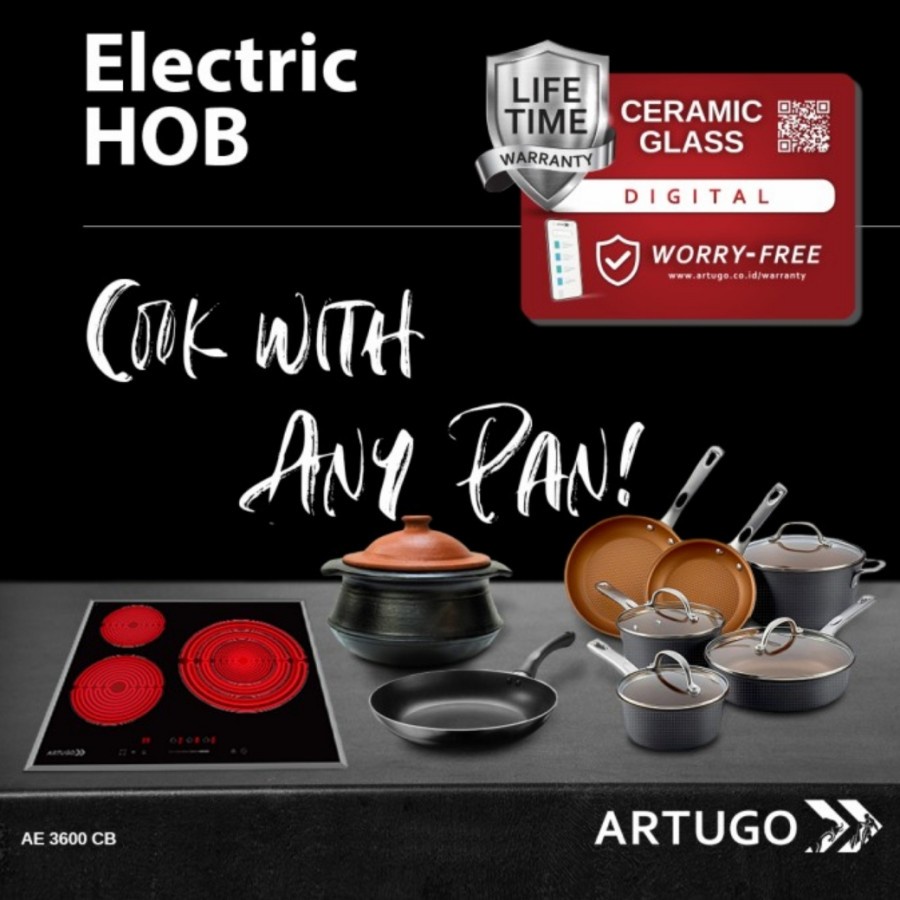 Artugo Built In Electric Induction Hob AE 3600 CB Panjang 60 cm