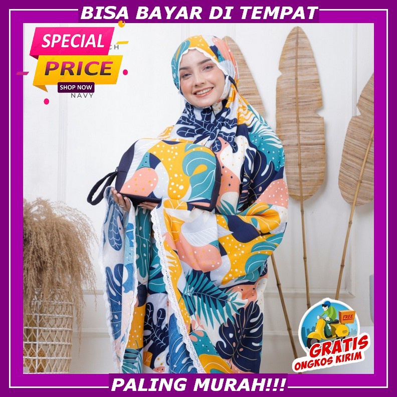 Mukena Traveling Tileu Khadijah Free Tas / Mukena Traveling/Mukena Free Sajadah/Mukena Polos Wanita 