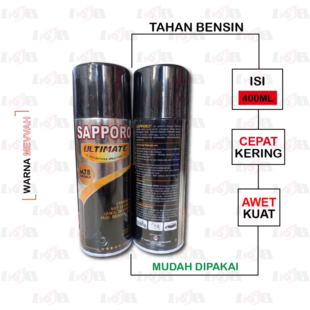 SAPPORO ULTIMATE RCB Gold M78 Cat Semprot Aerosol Paint Metallic