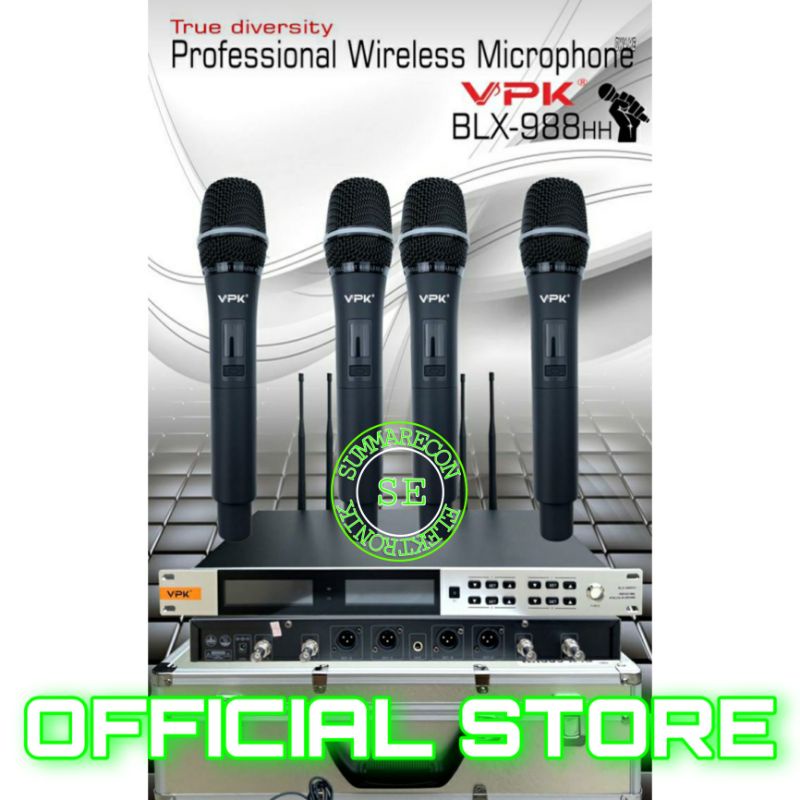 mic wireless 4 mic original vpk blx988 4 microphone karaoke