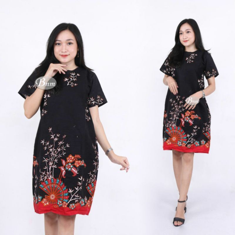 dress batik modern wanita flare murah grosir lace brukat jumbo YUMNA COUPLE