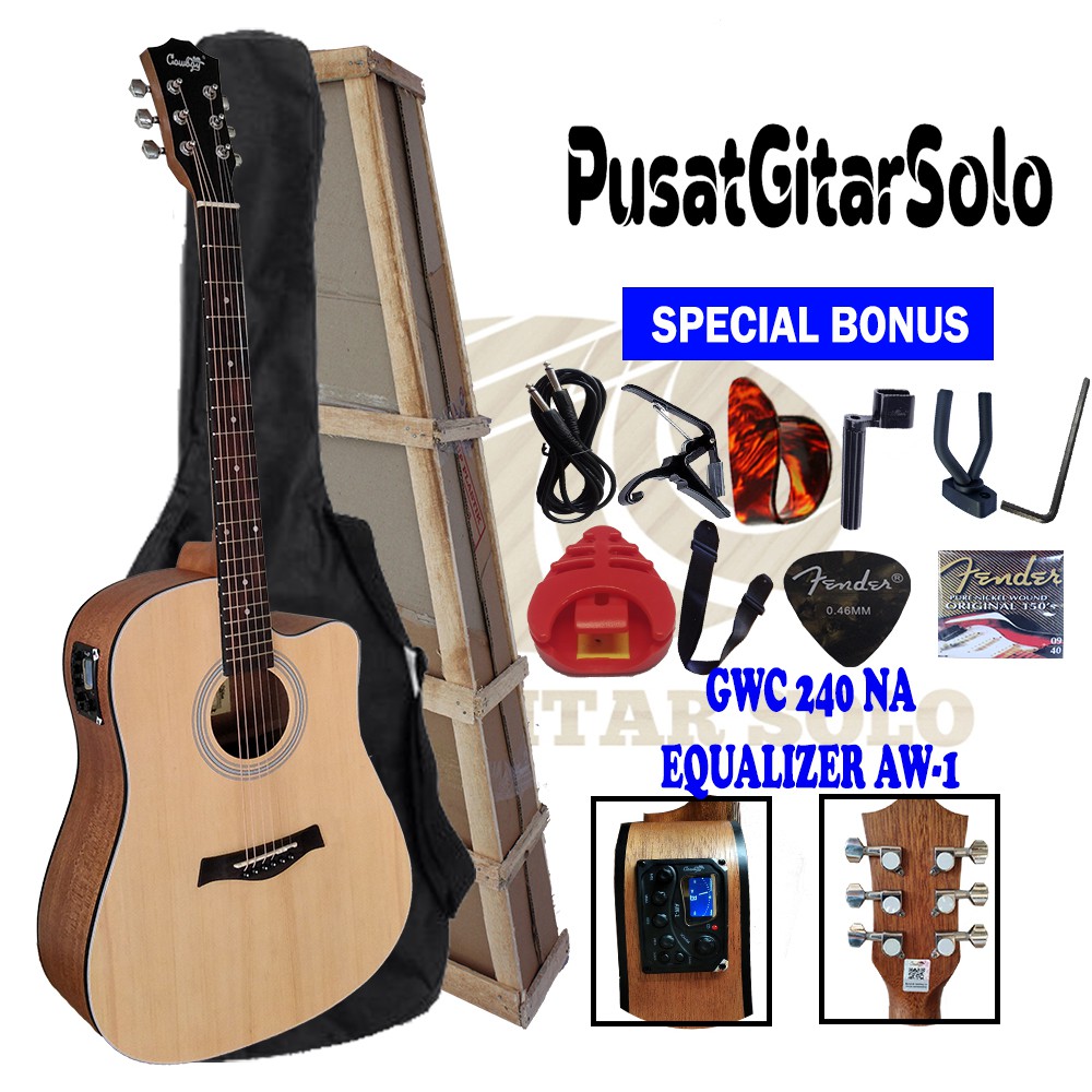 Gitar Akustik Elektrik model Cowboy Original GWC 240 NA/NS Equalizer Cowboy AW 1-Paket C