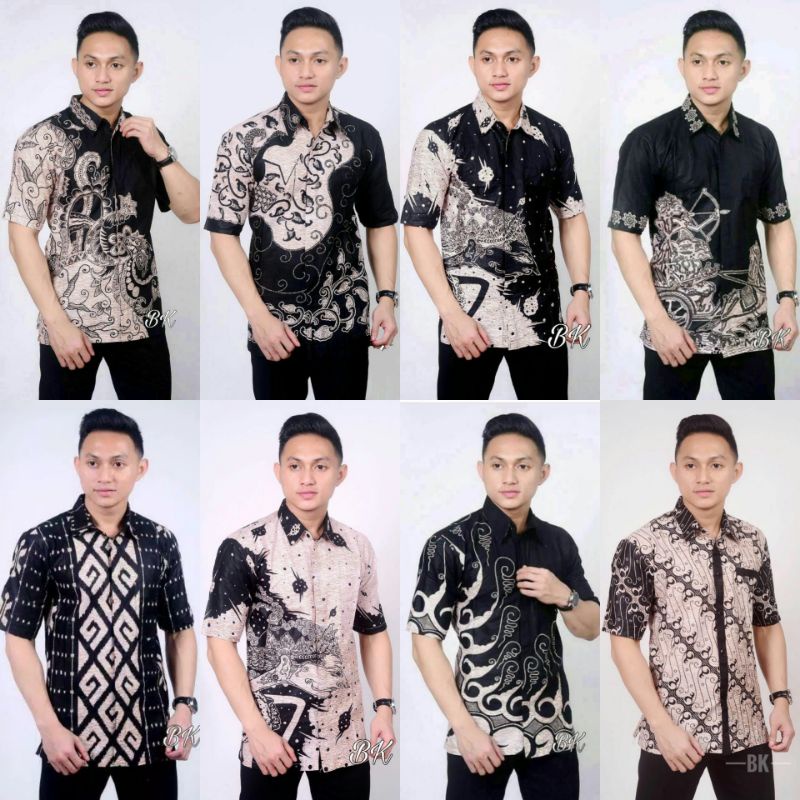 022 Zahira Batik HRB026 Kenongo Hem Kemeja Batik Pria Lengan Pendek