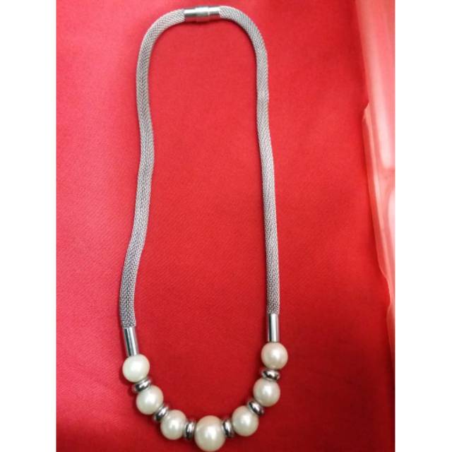 Kalung Mutiara Model Terbaru Besi Putih Asli Ternate