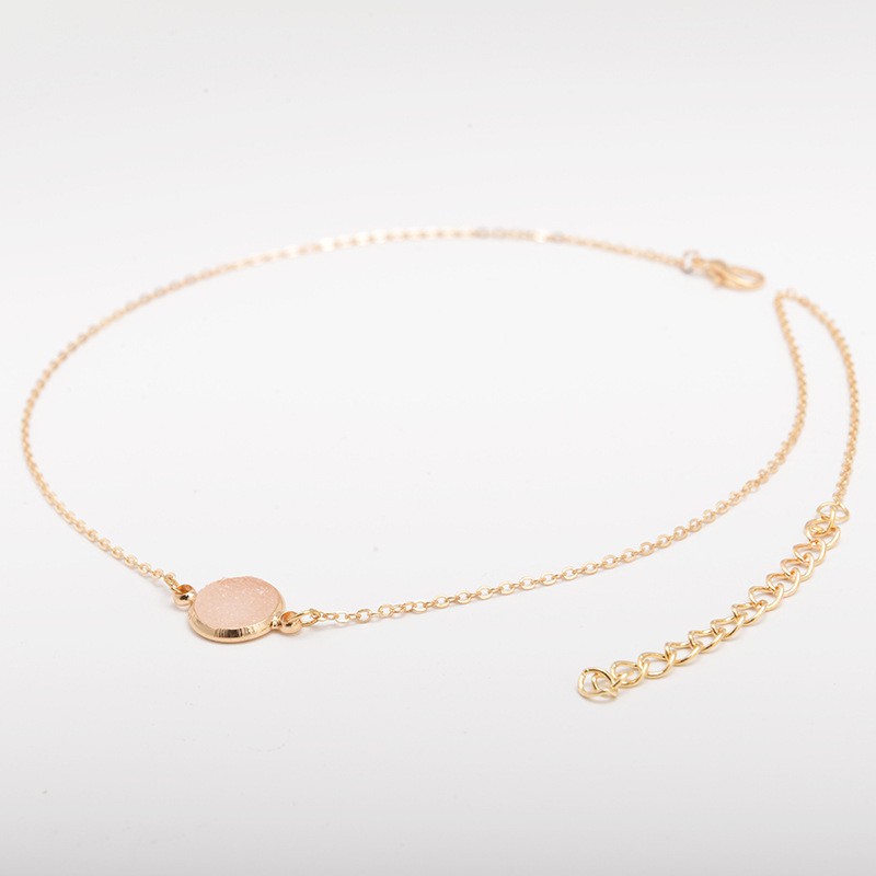 Kalung Wanita Necklace Women Kalung Rantai Klavikula Resin Disc Qeometris