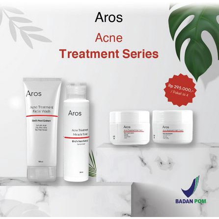 KRIM JERAWAT PALING AMPUH - AROS ACNE TREATMENT SKINCARE PAKET 4IN1 - PAKET 4 AROS SKINCARE