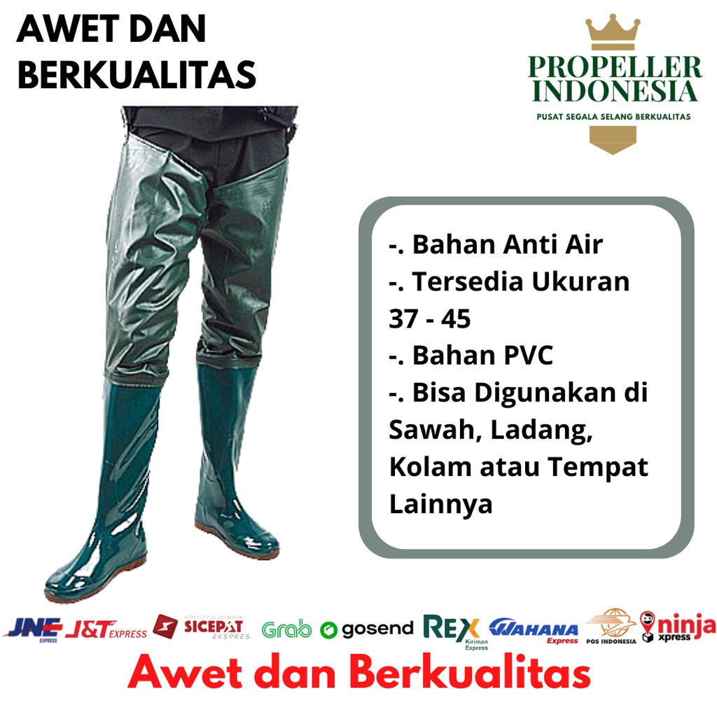 Sepatu Sawah Anti Keong Petani Nelayan Anti Air Boots Wanita Pria Rawa Kebun Ternak Mancing Celana 75 CM Anti Slip Bot But Serbaguna Tahan Air