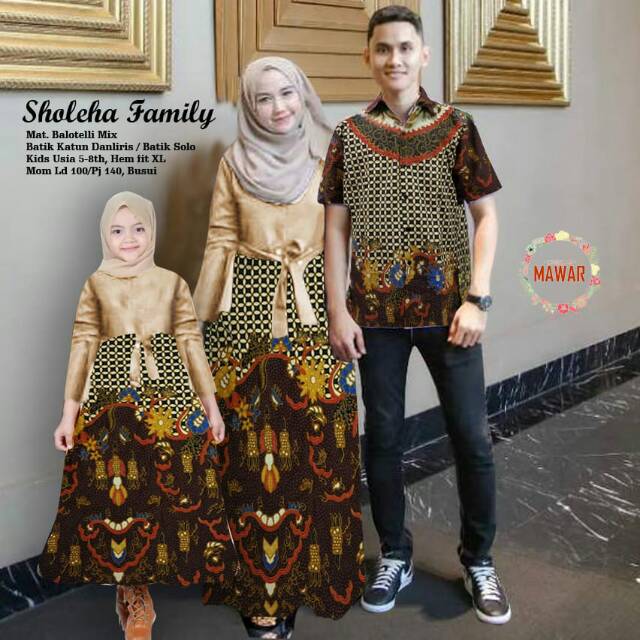 COUPLE FAMILY BATIK SHOLEHA FAMILY COUPLE KELUARGA BATIK RAMADHAN MURAH COUPLE BAJU MUSLIM MURAH