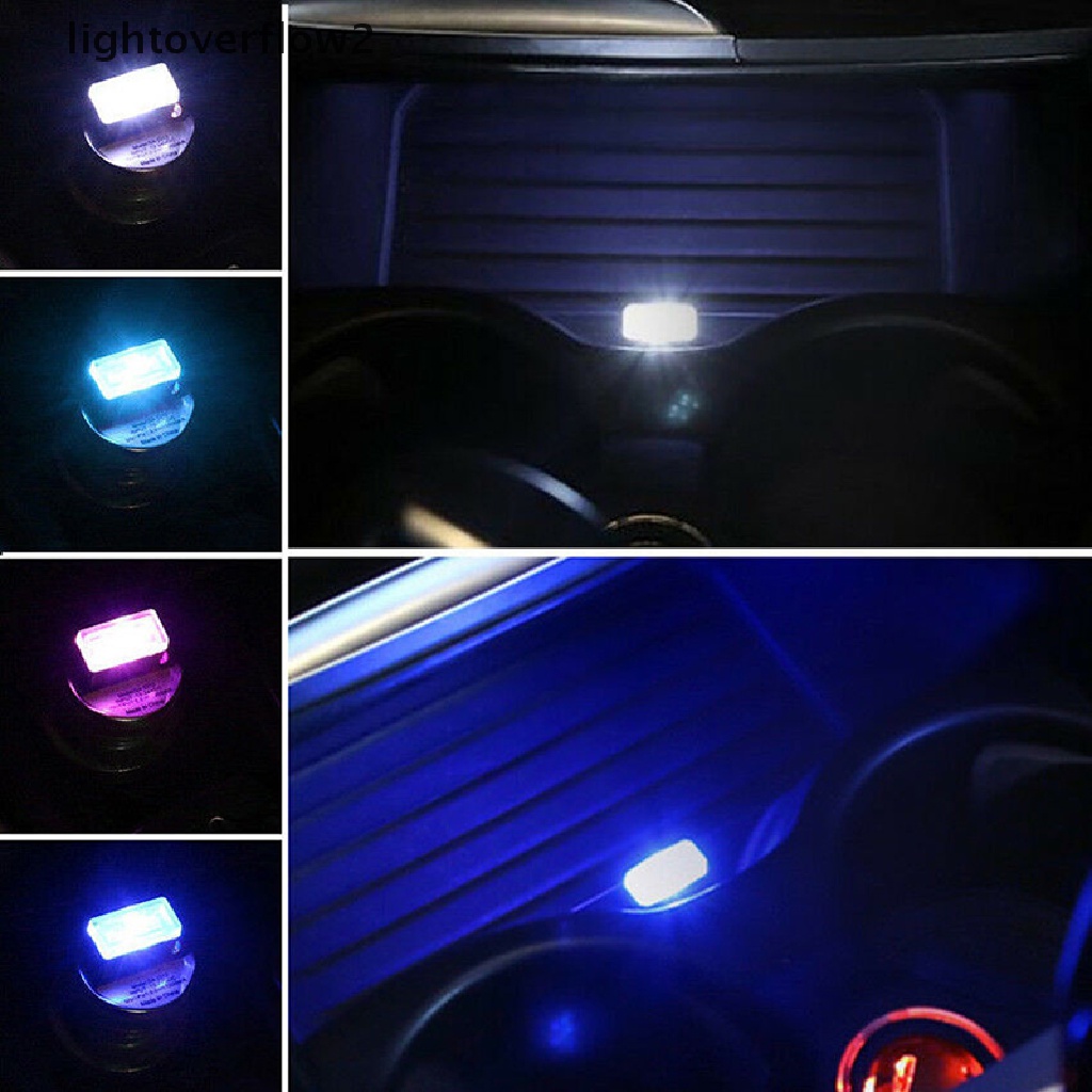 (lightoverflow2) Lampu Strip Neon LED Flexible Dengan Port USB Untuk Dekorasi Interior Mobil