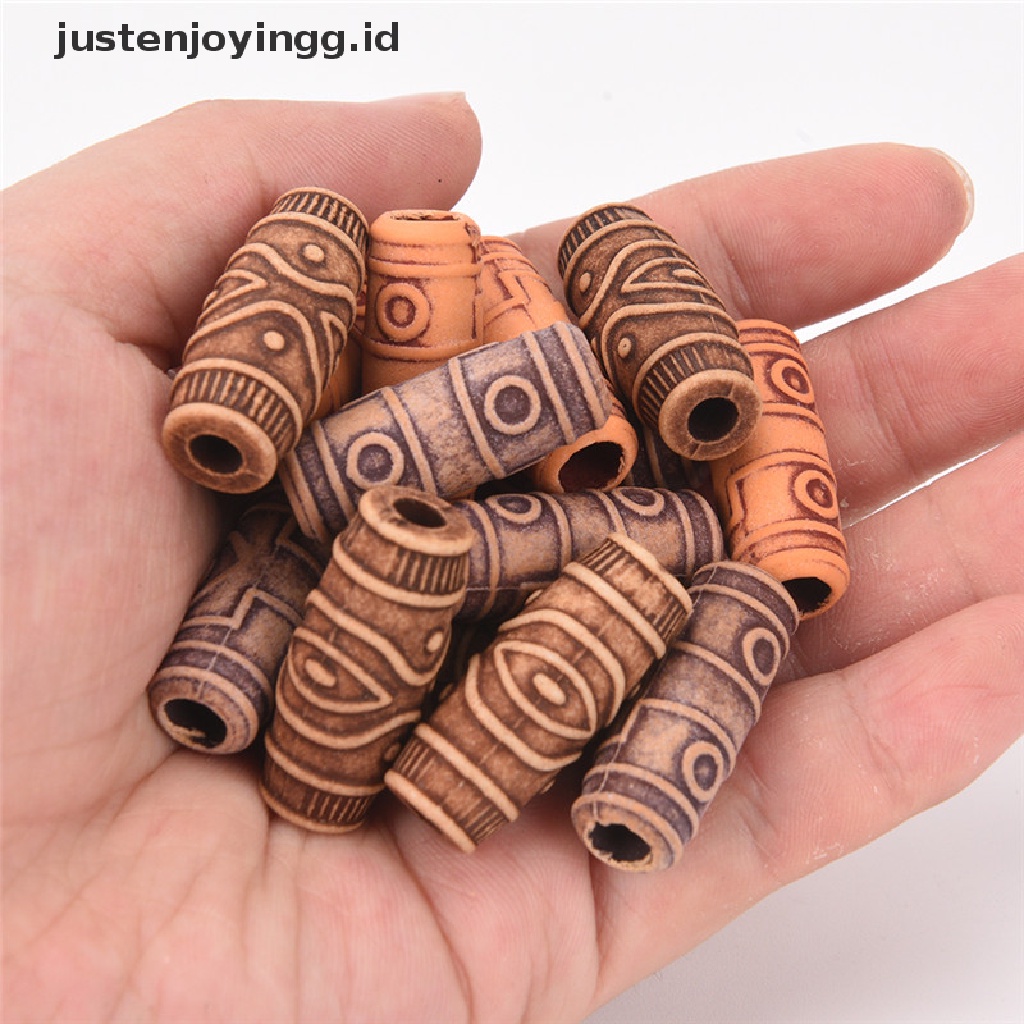 10 Pcs Klip Cincin Cuff Manik-Manik Rambut Gimbal Gaya Tibet Untuk Aksesoris