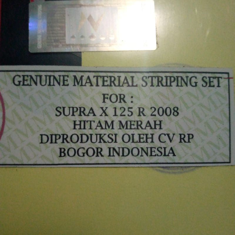 POLET STRIPING SUPRA X 125 R 2008 HITAM MERAH