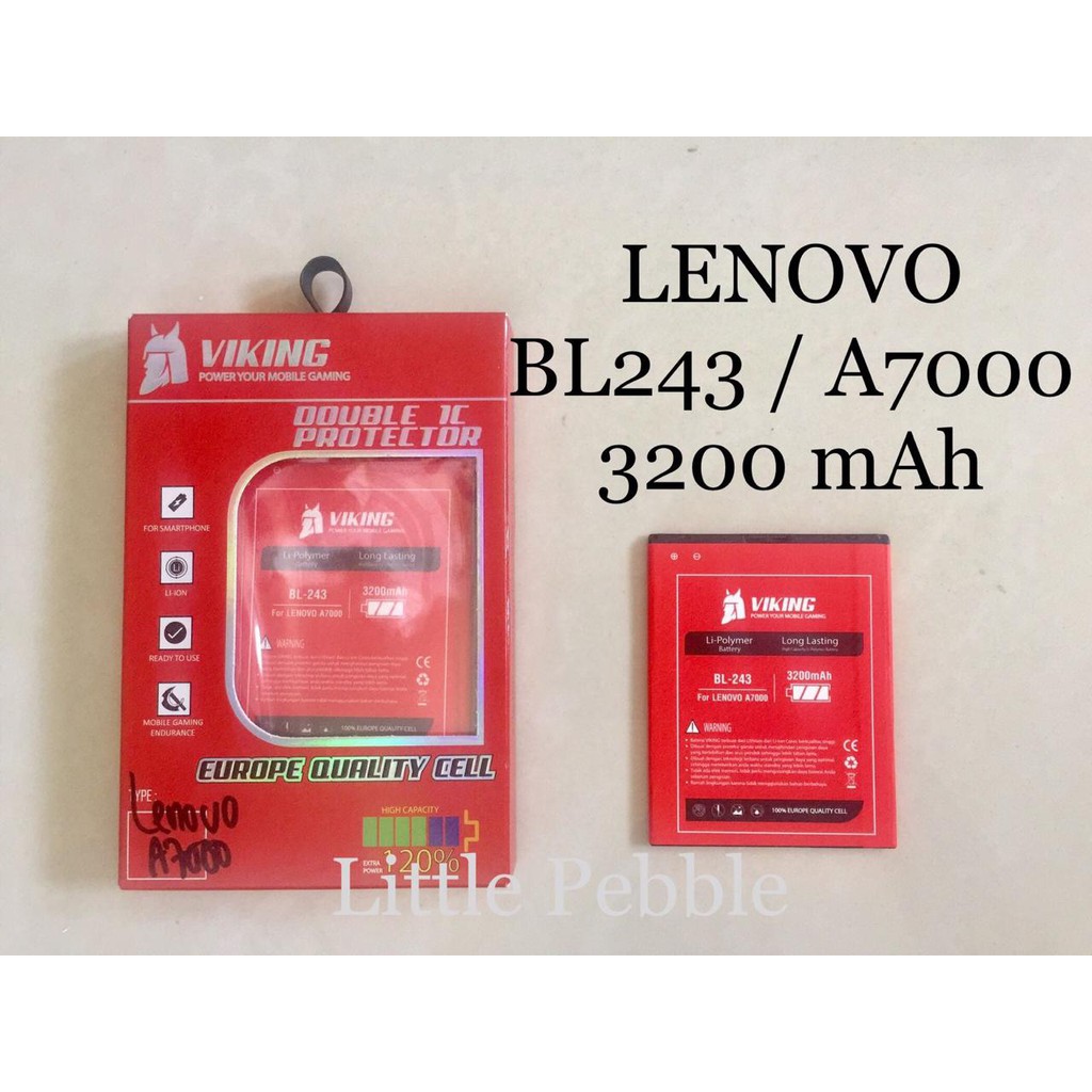 Baterai Viking 3200mAh BL243 BL-243 Lenovo A7000 Double Power - Batre