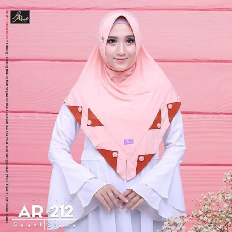 Hijab arrafi AR 212  hijab instan | INAYAHHIJAB-Peach
