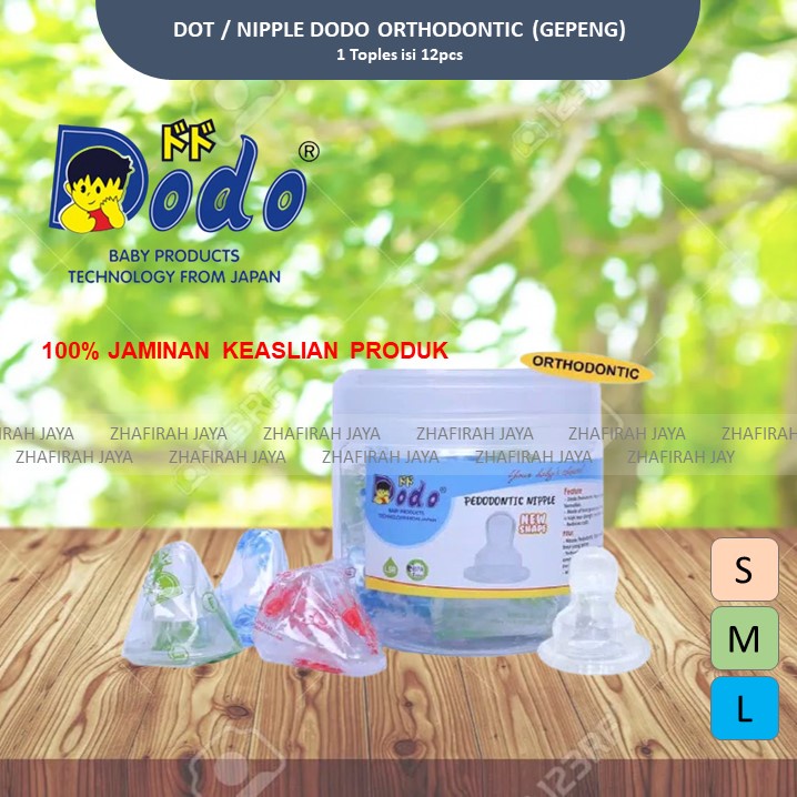 ❤ZJ❤ Dot DODO Orthodontic ukuran S M L 1 Jar isi 12pcs - Dot DODO Gepeng Ukuran S M L 1 Toples isi 12pcs - Nipple DODO Orthodontic 1 Toples isi 12pcs - Nipple DODO Dot Gepeng 1 Toples isi 12pcs