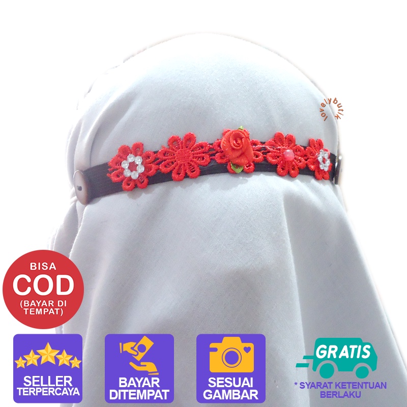 Lovelybutik - Konektor Masker Hijab / Connector Masker / Tali Pengait Masker / Kaitan Masker Hijab Model Bunga