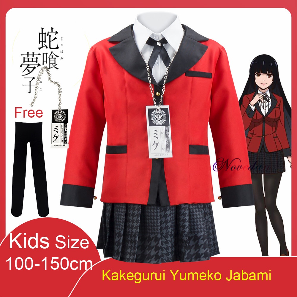 PreOrder Kids Anime Cosplay Costume Kakegurui Yumeko Jabami Japanese School Girls Uniform Full Set J