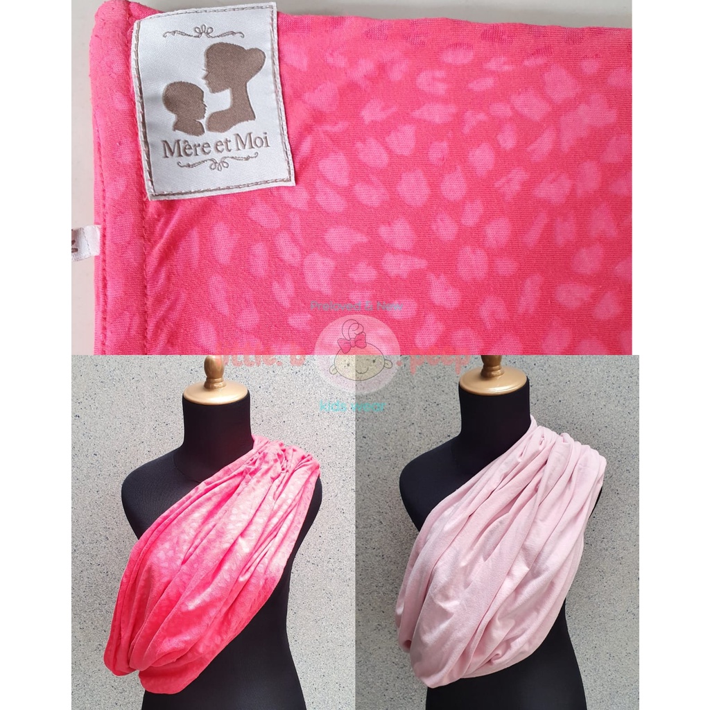 [FREE POUCH CANTIK] MERE ET MOI Geos pink jacquard preloved - gendongan kaos / geos / gendongan bayi