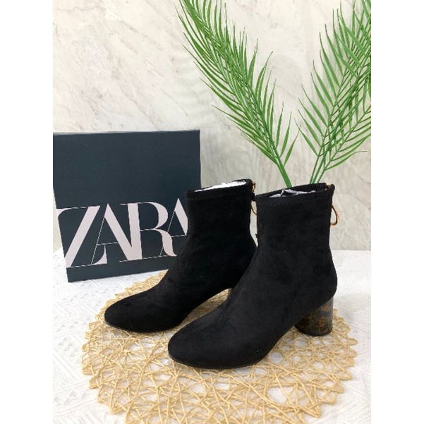 Zara Tortoiseshell Mid Heel Ankle Boots