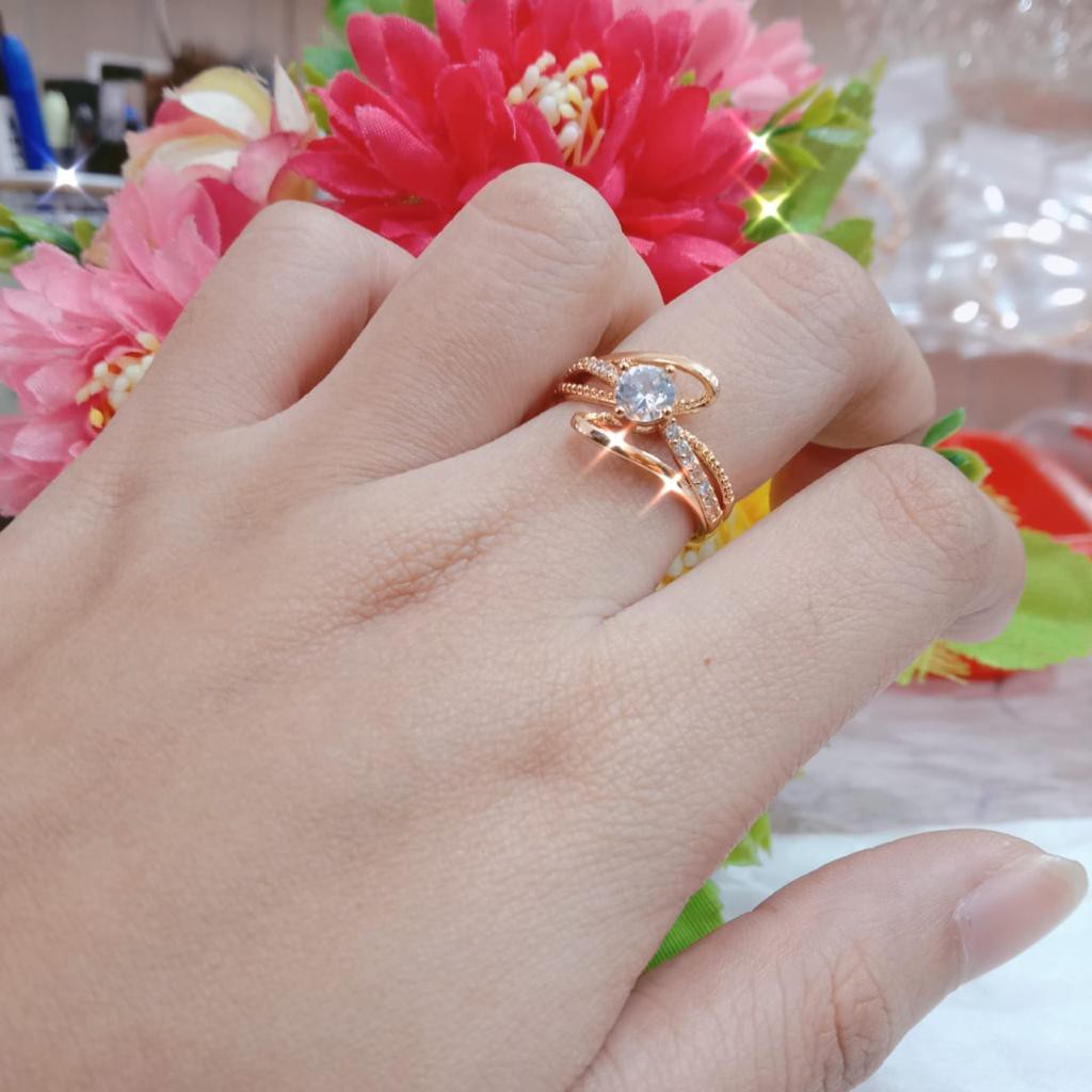 Kenten Acc - Cincin Emas Permata Perhiasan Wanita Fashion Harian / Cincin Dewasa C-11