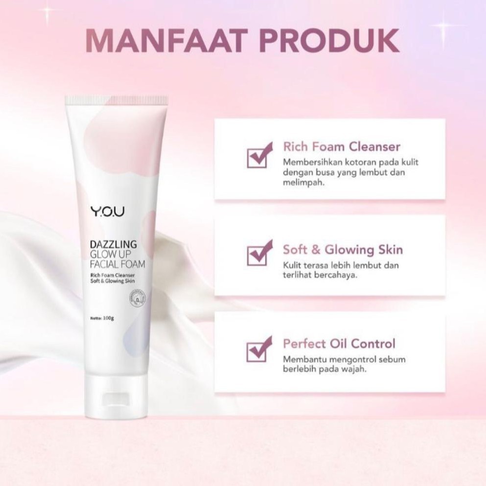 [BISA COD] YOU Dazzling Glow Up Series | Facial Foam Toner Day &amp; Night20 40 Tone up Face Cream Body