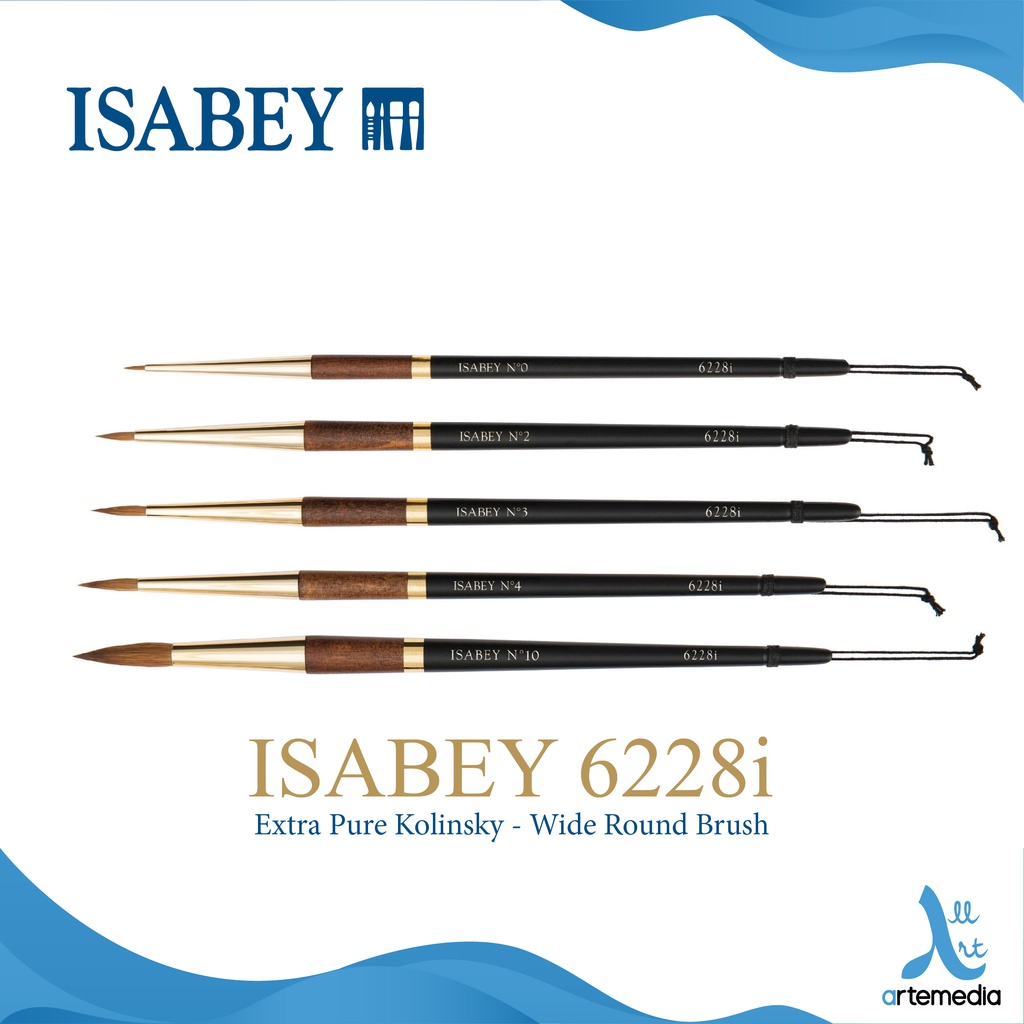 

Isabey 6228i Wide Round Kolinsky Sable Brush Short Handle