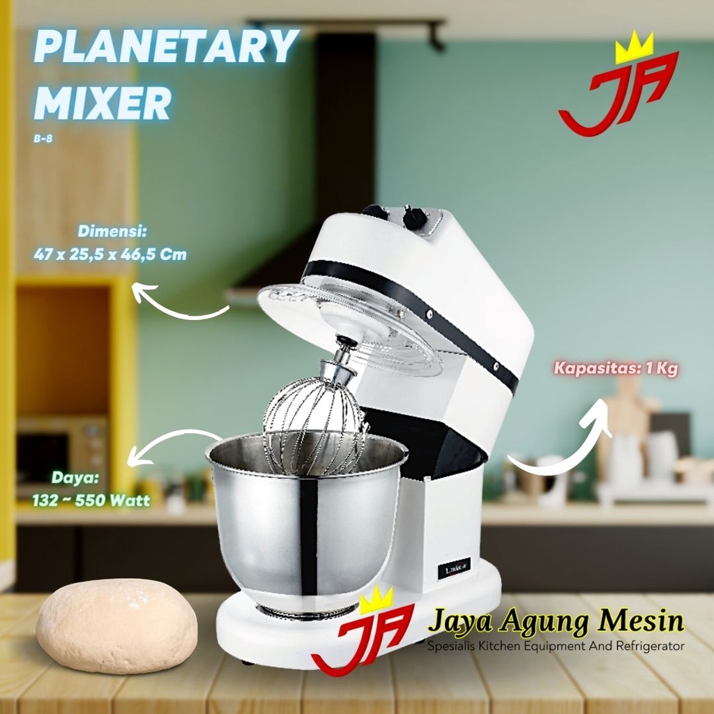 Jual Mixer Planetary Getra B8 / Mixer Adonan Getra 7,5liter / Mixer ...