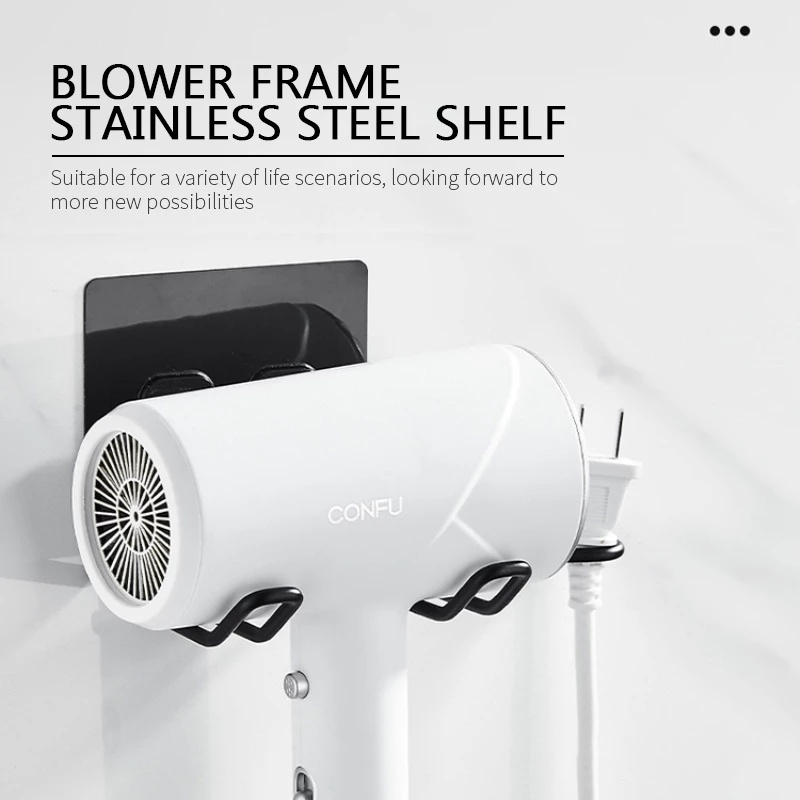 Rak Holder Hair Dryer Bahan Stainless Steel Untuk Kamar Mandi