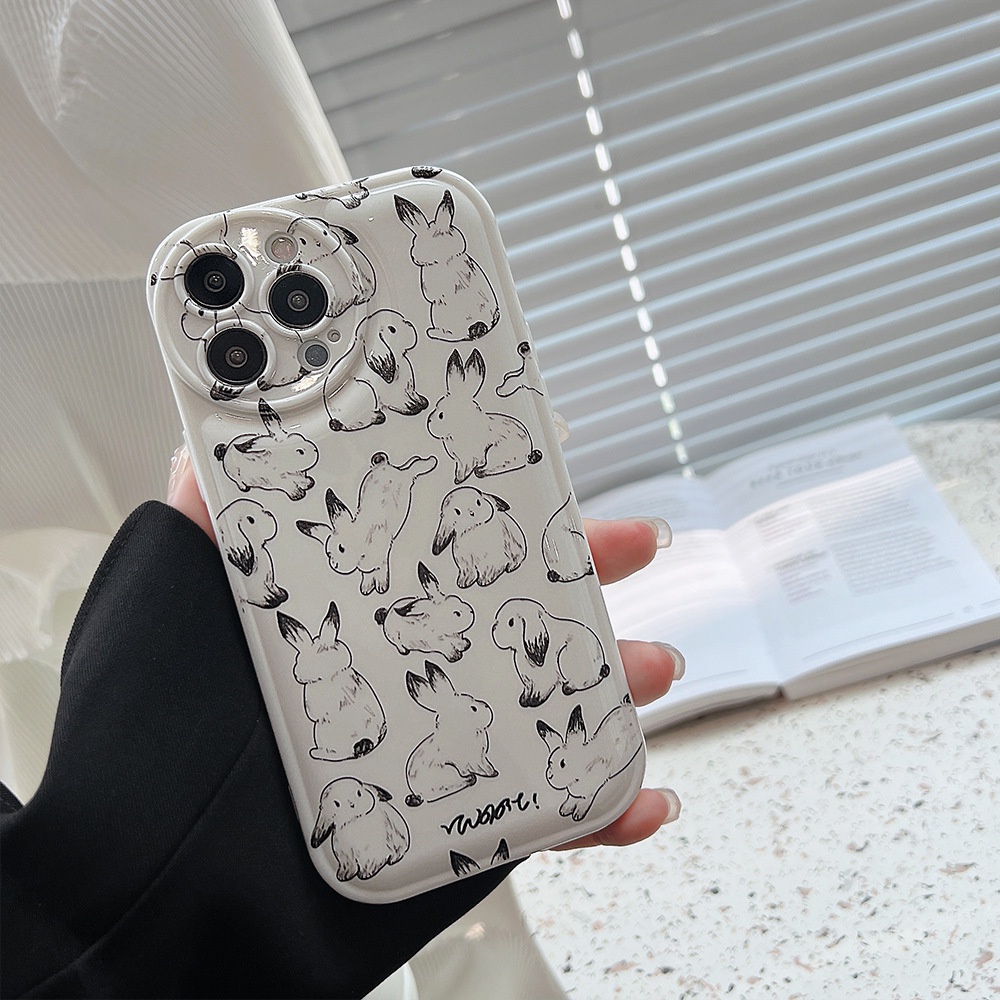 Soft Case Silikon Motif Kartun Kelinci Untuk Iphone 14 7 8 SE2020 7 + 8PLUS XS XR 11 12 13 PRO MAX