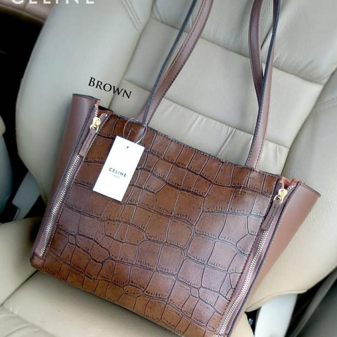 Ready Lagi ..! Tas Wanita murah cewek import batam fashion branded,CELINE CABAS CROCO - Hitam ,.