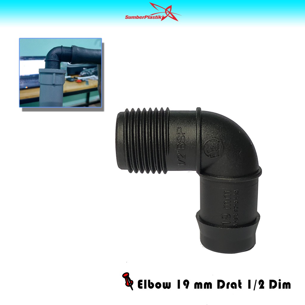 Konektor Elbow 19 mm Drat 1/2 dim