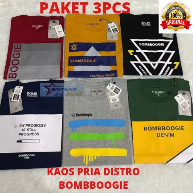 PROMO PAKET 100 3PCS KAOS BOMBOOGIE / KAOS BOMBOOGIE CAUPLE MITIF RANDOM ACAK / KAOS BOOMBOGIE Original Pria dan wanita /Kaos bombogie distro original /KAOS PRIA DISTRO / KAOS BRAND MATAHARI TERLARIS MOTIF RANDOM ACAK/ KAOS BOMBOOGIE TERLARIS 2021