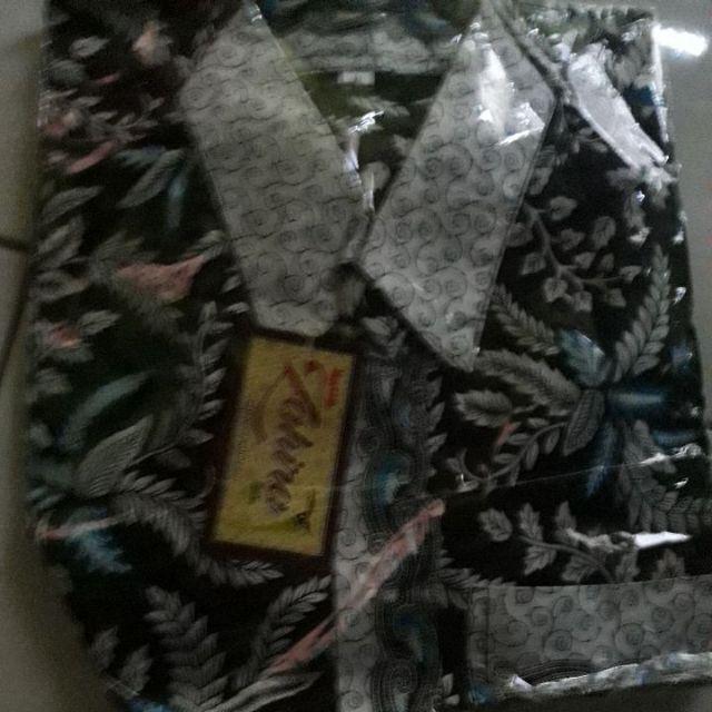 Risna Batik Hrb026 Kenongo Hem Kemeja Batik Pria Lengan Pendek  Katun Primis Halus M L Xlo