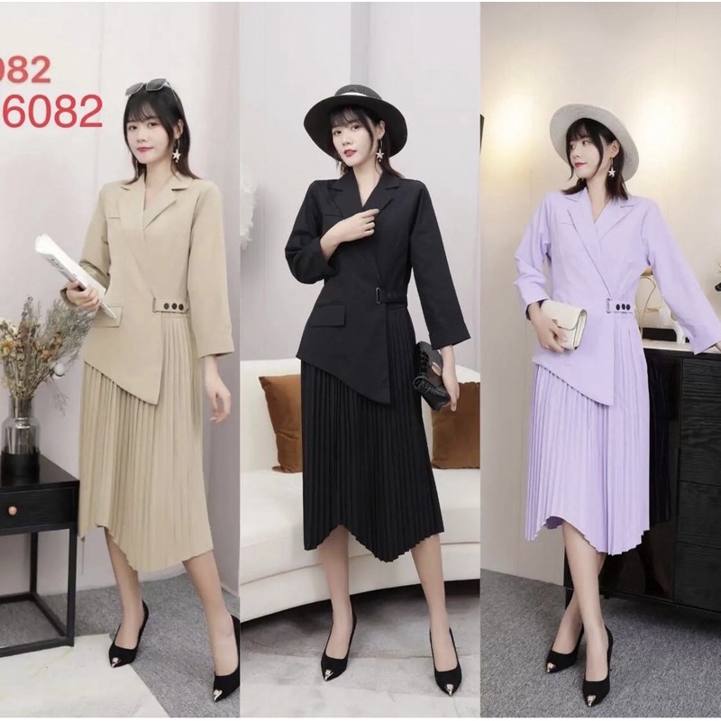 DRESS EKSEKUTIF PREMIUM IMPOR DRESS KOREA ATASAN KOREA COAT JAS KOREA IMPORT ATASAN KOREA ROK PLISKE