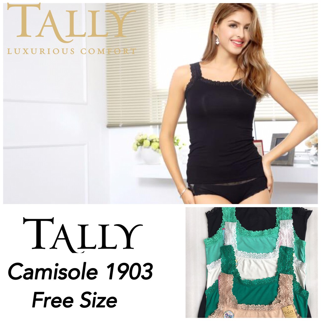 Tanktop Tally 1903 Camisole Renda Leher Datar Bisa DIpakai Bolak Balik