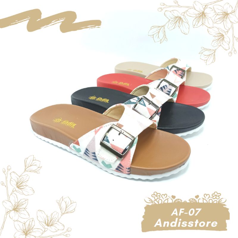 Sandal Birken Wanita Sendal Selop Gesper Andis AF07