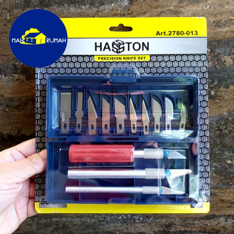 HOBBY KNIFE Pisau Cutter Ukir Pahat Art Craft 13pcs Set - HASSTON PROHEX
