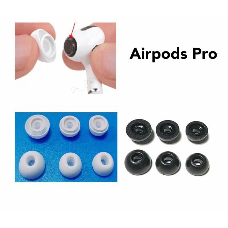 sepasang airpods pro silicone earbud karet headset