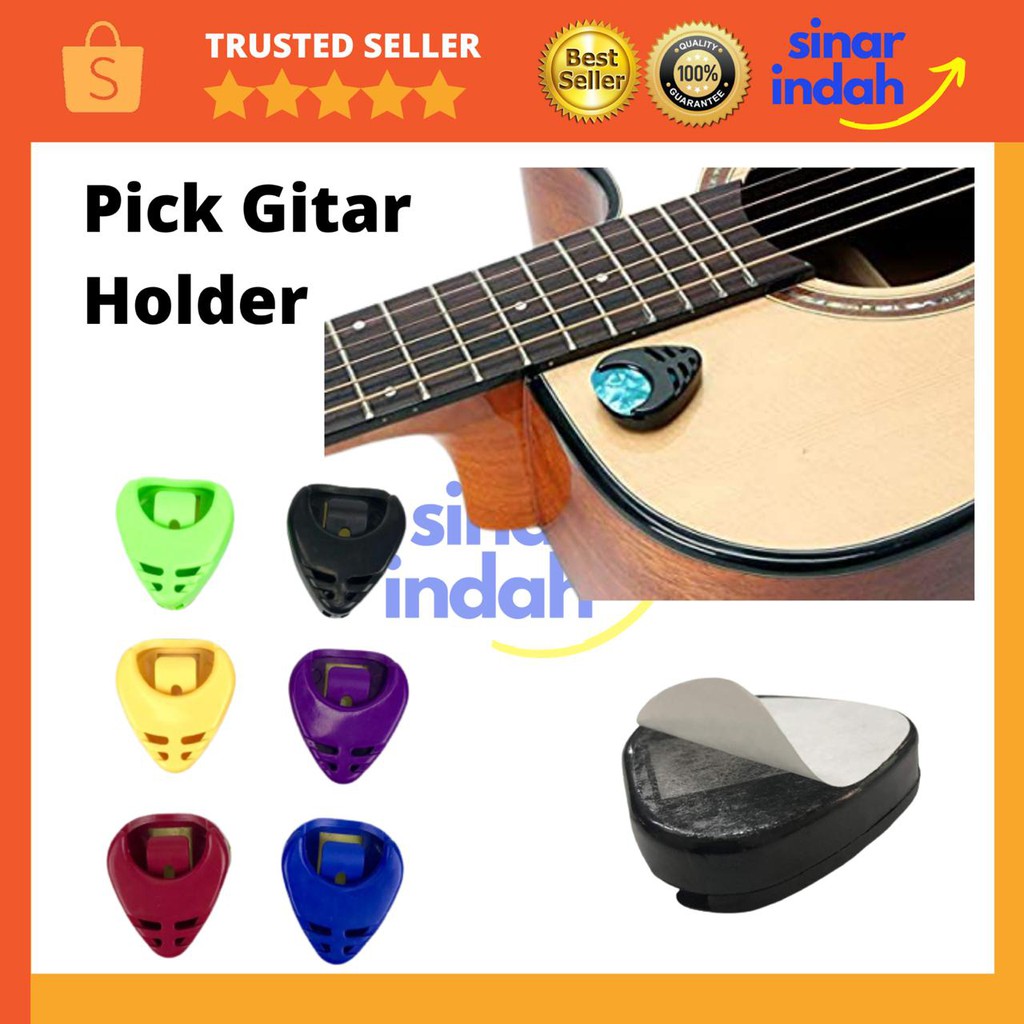 Pick Holder Tempat Pik Gitar Holder Tempel Akustik Elektrik Bass Kapok
