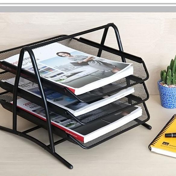 

Office & Stationery | Document Organizer | Rak Surat Besi 3 Susun / 3 Tier Metal Tray / Triple Deck | Best Seller