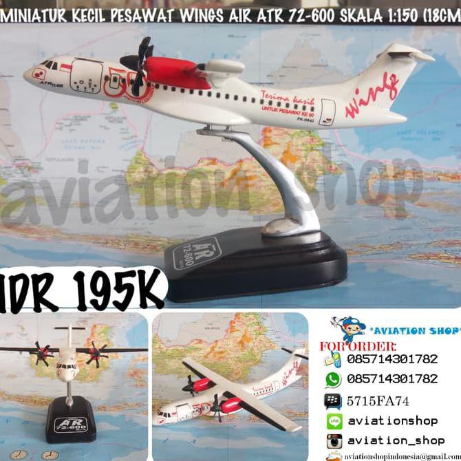 Murah Miniatur Diecast Pesawat Wings Air 50Th Atr 72-600 Skala 1:150 (18Cm) Limited
