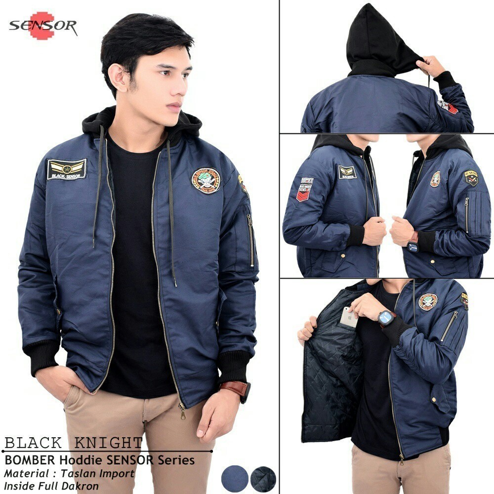 JAKET BOMBER HOODIE/ JAKET BOMBER PRIA HOODIE