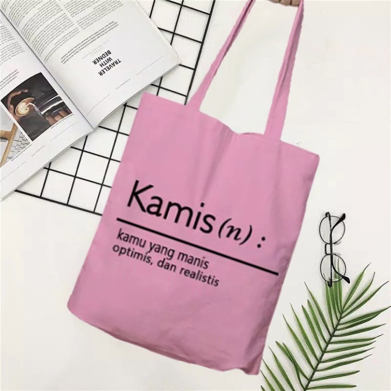 TAS TOTE BAG HARI WANITA / TOTEBAG PAKAI RESLETING