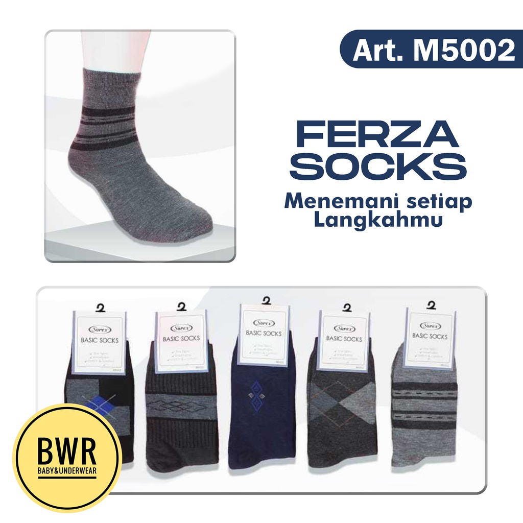 Kaos Kaki Sorex M5002 / 5002 Pria Dewasa Casual Socks Atas Mata Kaki Motif Office Fashion | Bwr