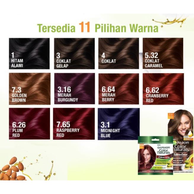 ☘️Yuri Kosmetik☘️ Garnier Color Natural Sachet Semir NEW COLOR READY ! / Garnier Semir Sachet / Garnier Semir Sachet Varian Baru / Garnier Semir Ash Blonde Sachet !!