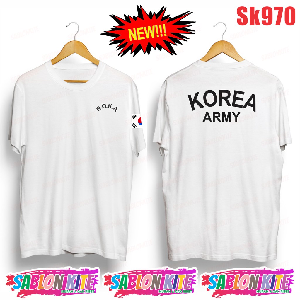 MURAH!!! KAOS ROKA ARMY KOREA KPOP SK970 UNISEX COMBED 30S