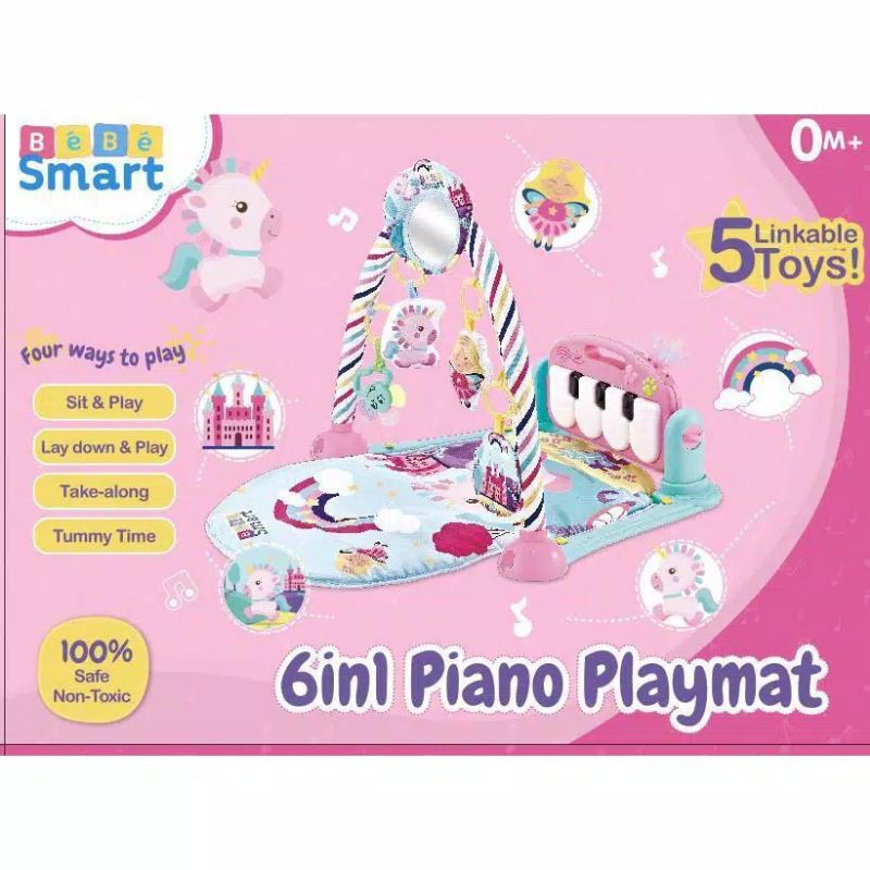 Bebe Smart 6 in 1 Piano Playmat Playgym Bukan Basic Piano Playgym