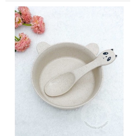 BRB01 Baby Rice Bowl Cutlery Set Wheat Straw Tableware Children's Bowl