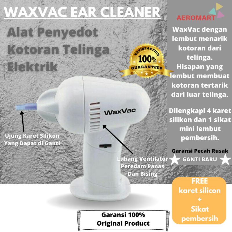 WAXVAC EAR CLEANER Alat Pembersih Penyedot Kotoran Telinga Korek Kuping Dewasa Anak Bayi Elektrik