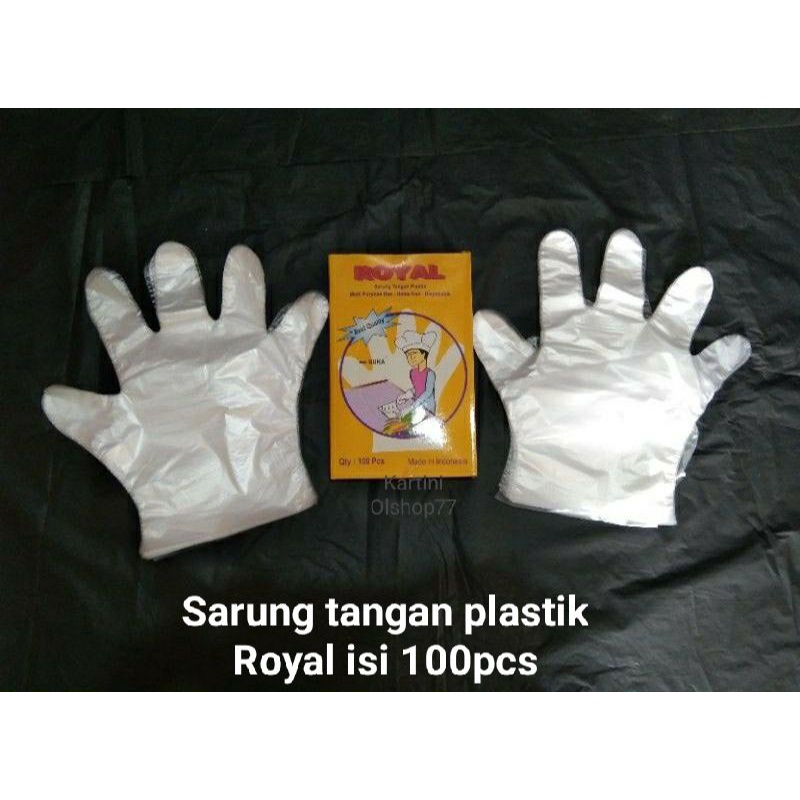 Sarung Tangan Plastik Royal isi 100pcs // PREMIUM