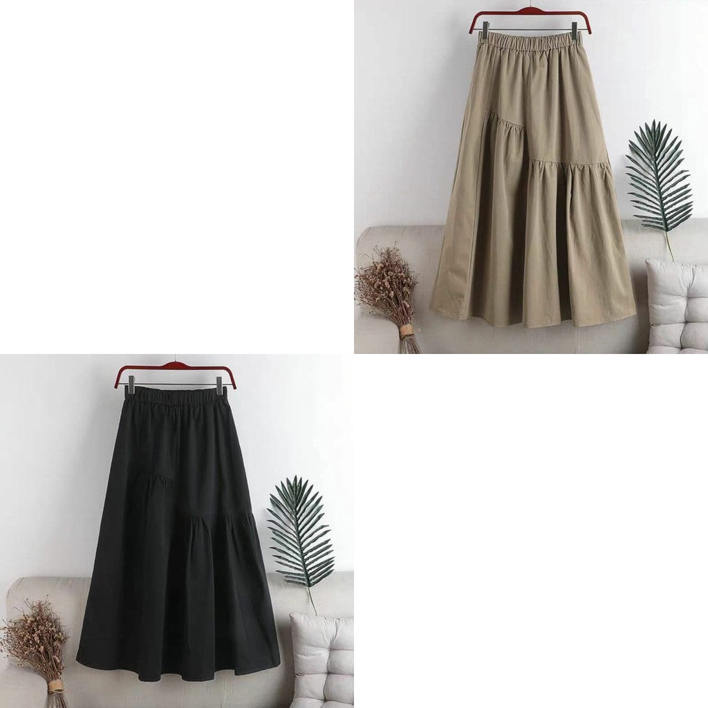 REINY SKIRT - rok murah / rok panjang / skirt murah / rok bahan / rok linen